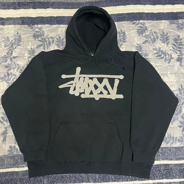 00s USA 스투시 그래피티 펠트 스티치 후디 후드티 올드스쿨 빈티지