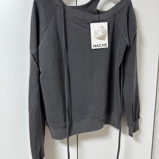 나체 SLIT LAYERED SWEAT SHIRT CHARCOAL