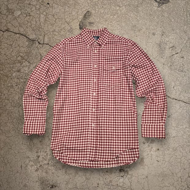 J.PRESS 레드 깅엄 체크 버튼다운 셔츠