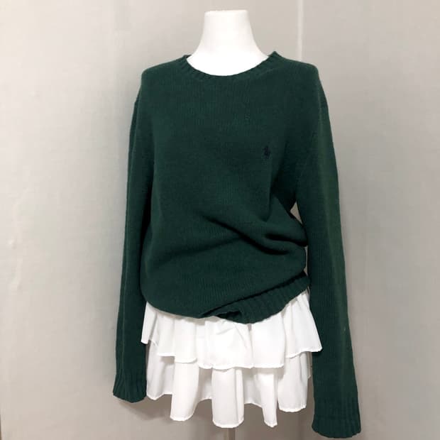 폴로 그린 도톰 니트 M