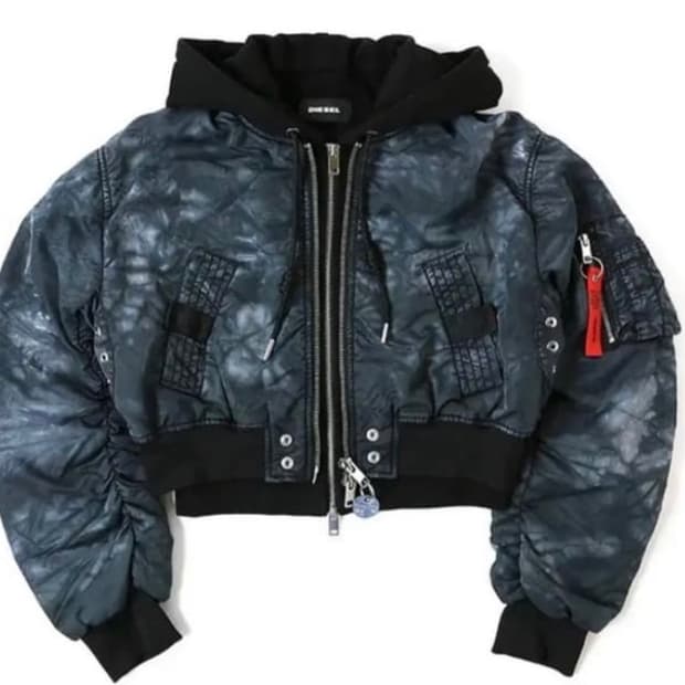 디젤 투웨이 붐버 자켓 타이다이블루