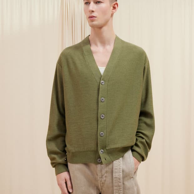 Lemaire twisted cardigan green