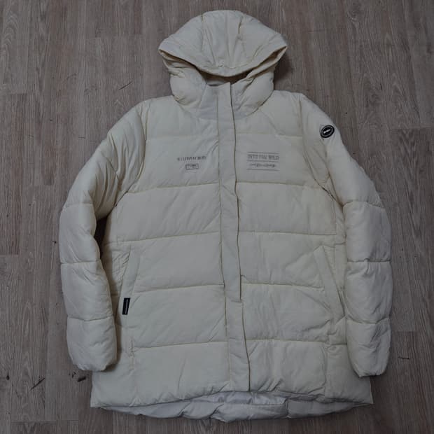 험머 와펜 화이트 다운 후드 패딩 점퍼 XL(105)