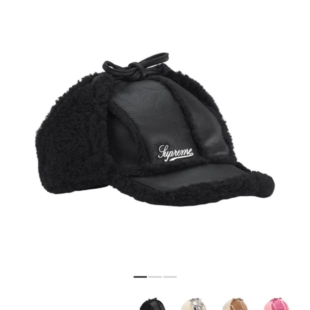 슈프림 셔링 라인드 이어플랩 캡 블랙 - 25FW
