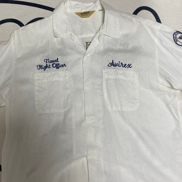 아비렉스 린넨 반팔셔츠