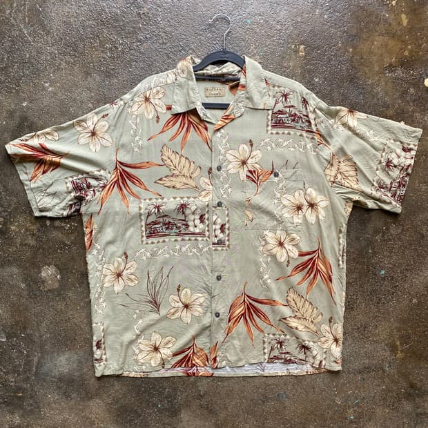 빈티지 하와이안 반팔 셔츠