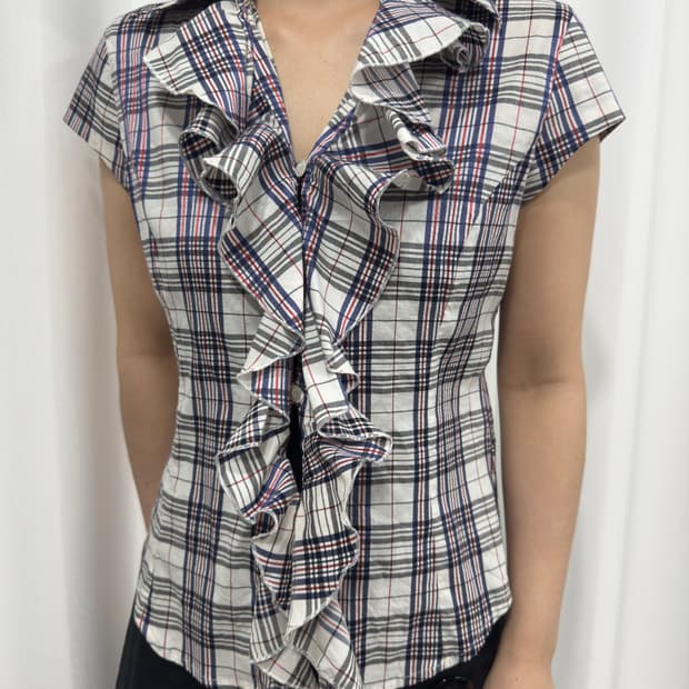 nara camicie check frill shirt