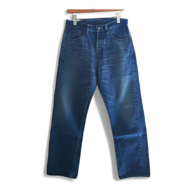 웨어하우스 1001xx 빈티지 가공 데님 팬츠