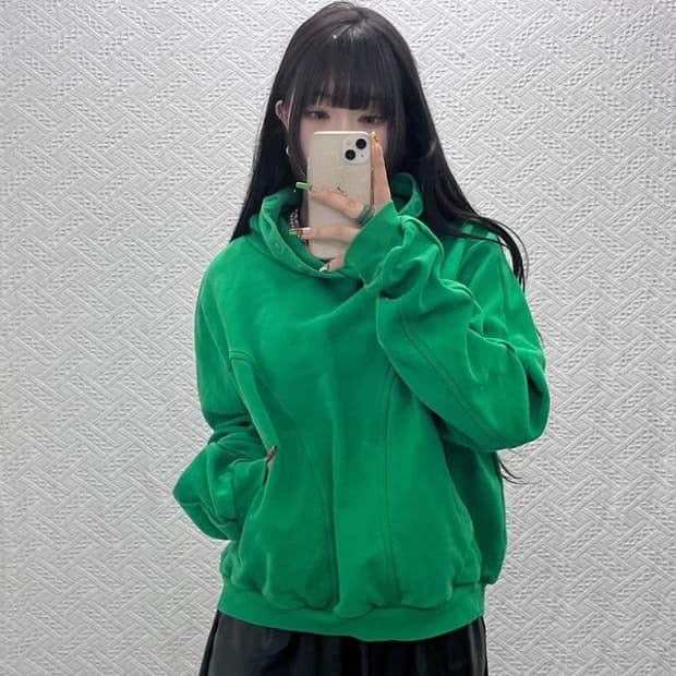 그레일즈 레트로 힙합 지오메트리 그린 후드티 2 C09580