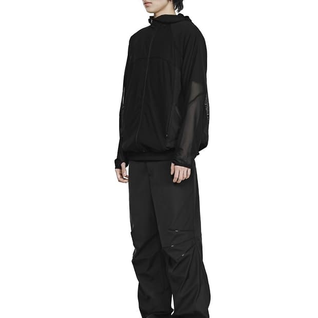 THREE ZIPPER LINE PANTS -BLACK