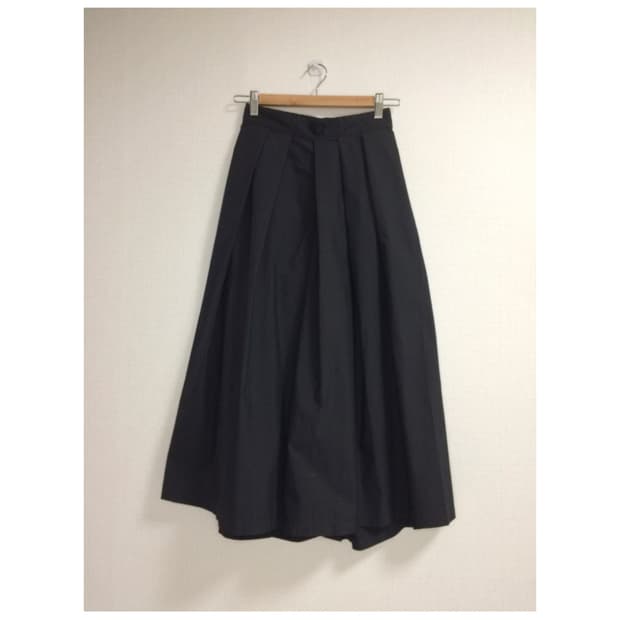 muji 무인양품 이지 와이드 핀턱 블랙 팬츠