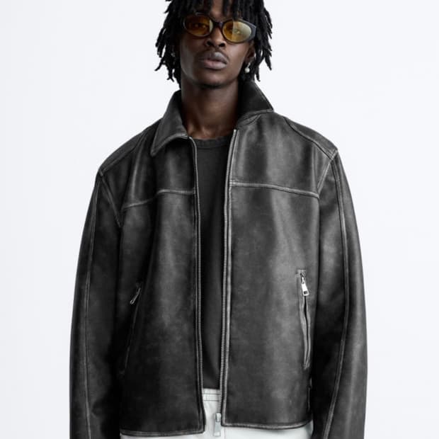 자라 가죽자켓 M