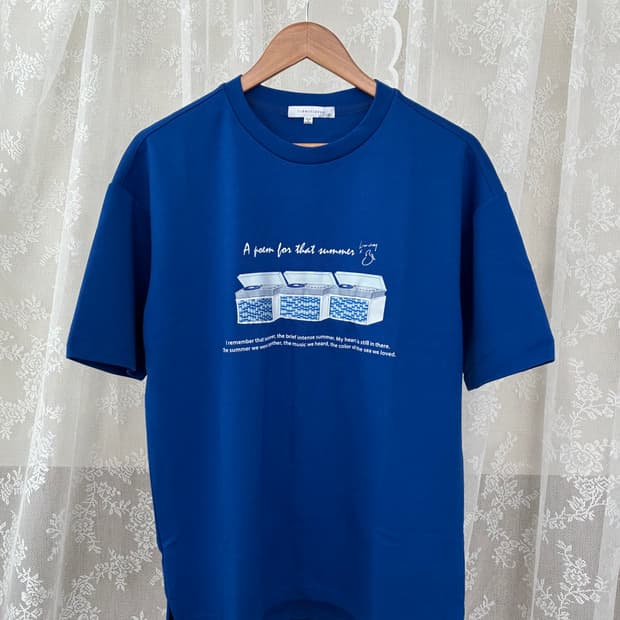 100) 리버클래시 그래픽 반팔 티셔츠 블루