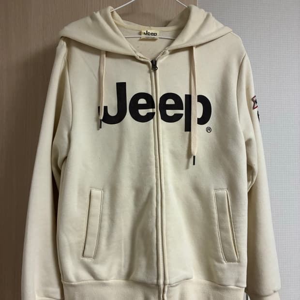 Jeep 빅로고 후드집업 아이보리