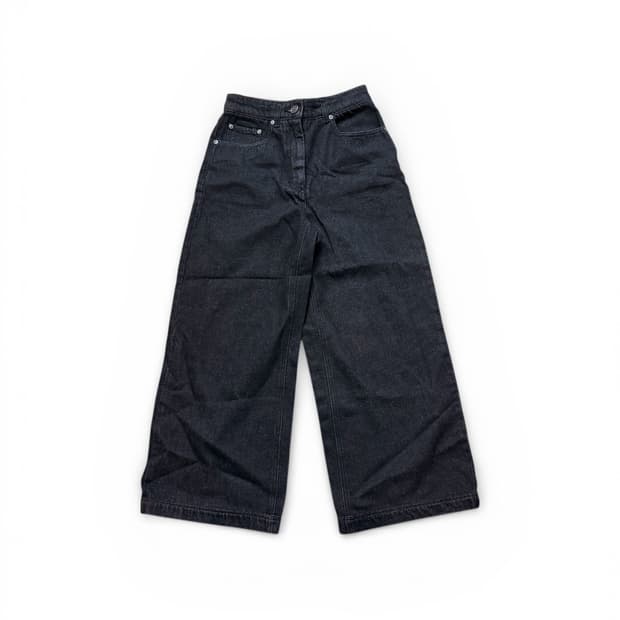 랑방 (한섬) 흑청 와이드 데님 팬츠 