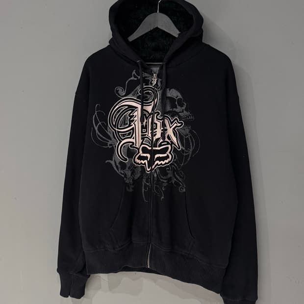 폭스레이싱 사스콰치 레터링 후드집업 