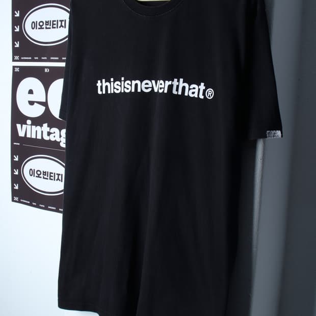 (L-XL) 디스이즈네버댓 반팔 티셔츠 빅로고 블랙 에이징-H31945