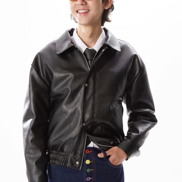 CORSET-SEAMED FAUX LEATHER JUMPER