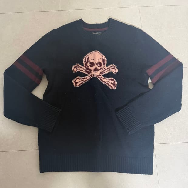 아베크롬비 니트 해골 펑크 홀리스터 스컬 네이비 버건디