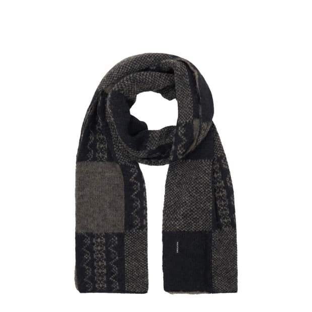 os) 폴리테루 에스닉 머플러 체커보드 블랙 브라운