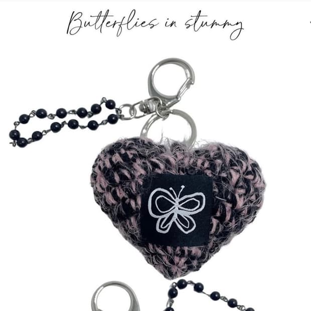 버터플라이인스터미 빈티지하트 키링. 열쇠고리