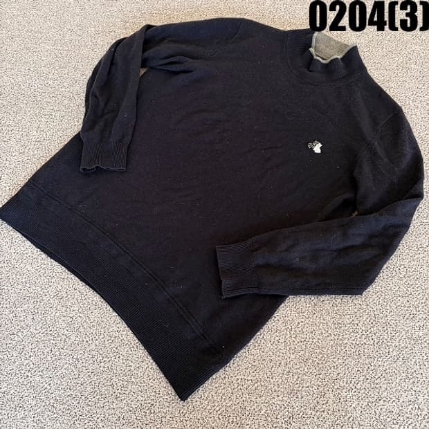 [L] 블랙앤화이트 골프웨어 울혼방 니트 스웨터 0204(3)