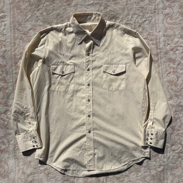 Vintage Cream cowboy Western Shirt