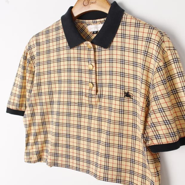 90s 빈티지 버버리 커스텀 크롭 티셔츠 WOMAN_M