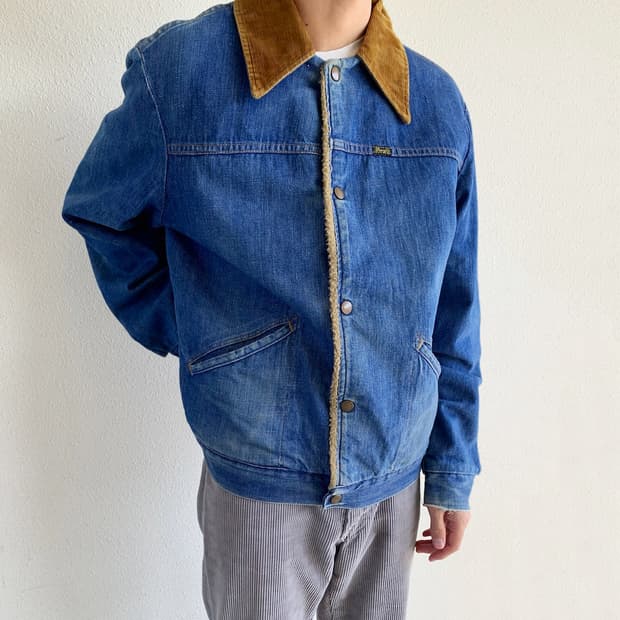80S 빈티지 Wrangler 쉐르파 웨스턴 데님자켓 - 48