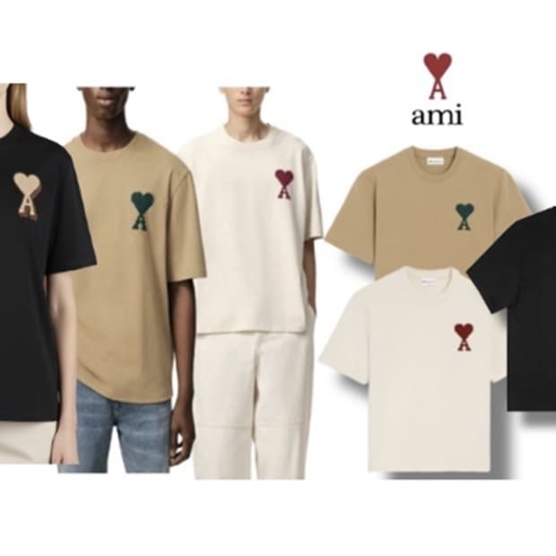 아미 빅로고 자수 반팔티