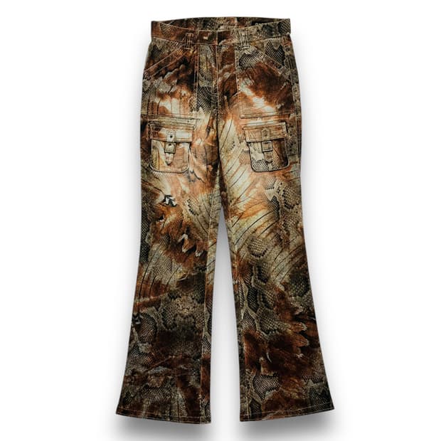 GK 90s 파이톤 카라멜 아카이브 카고 세미 부츠컷 팬츠