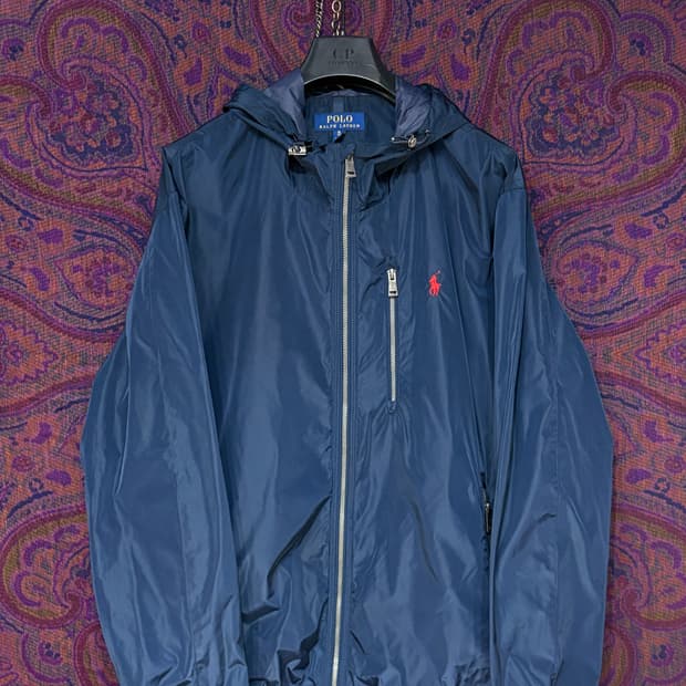 폴로 랄프로렌 네이비 바람막이 후드자켓
