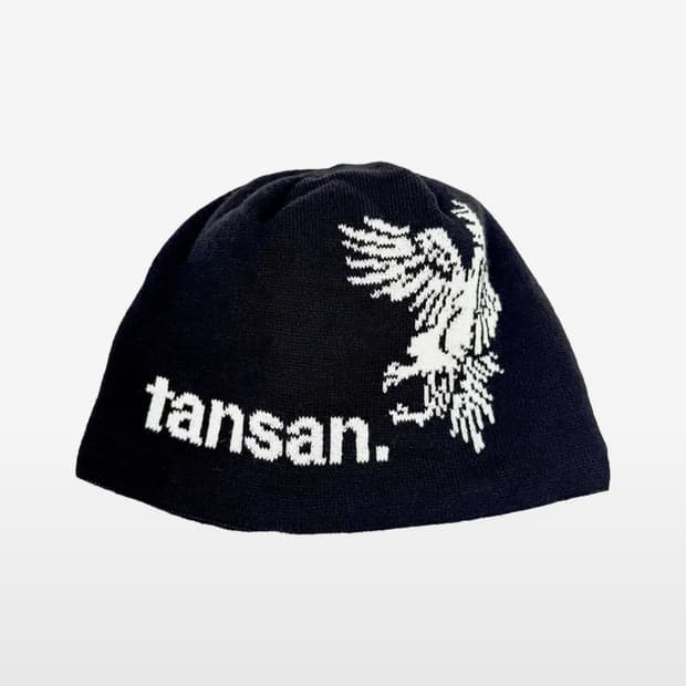 탄산마그네슘 자카드 벌처 비니 블랙