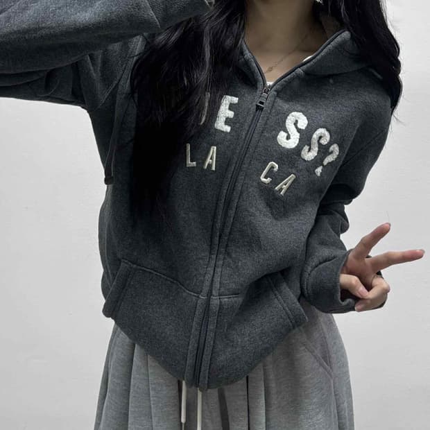 Guess 게스 y2k 양털 울프죠그레이 후드집업 희귀져지(L)