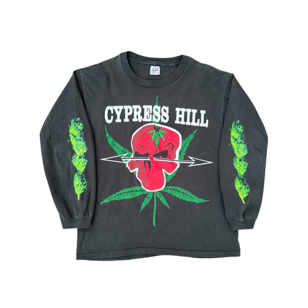 빈티지 90s Cypress Hill 사이프러스힐 마리화나 스컬 롱슬리브