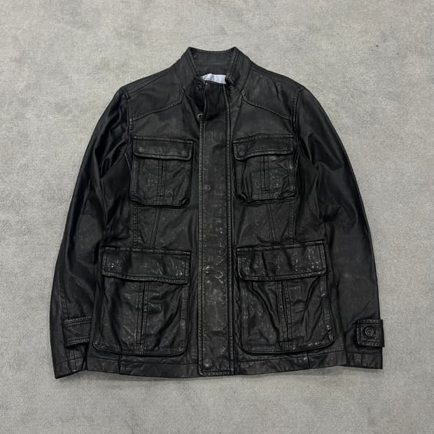 100 엠비오 양가죽 쿼드포켓 레더자켓