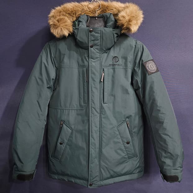 빈폴 다크그린컬러 남성 95 덕다운 패딩 