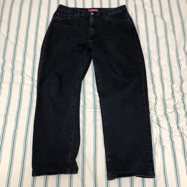 FW24 슈프림 배기진 흑청 34