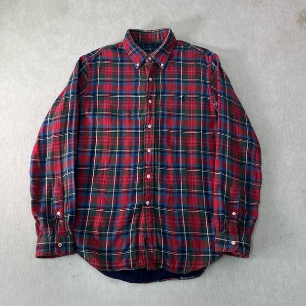 100 폴로랄프로렌 빈티지 체크 코튼 셔츠