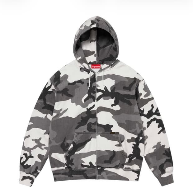 슈프림 워크 후드집업 스노우카모