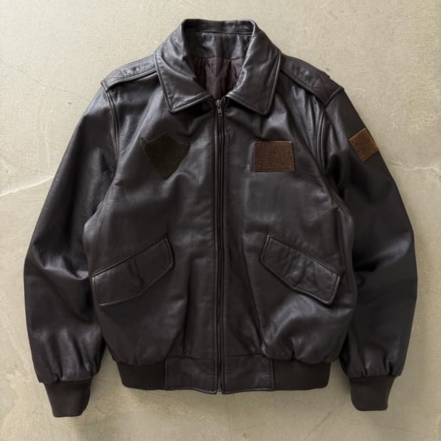 90s Genuine Leather A-2 Bomber Jacket