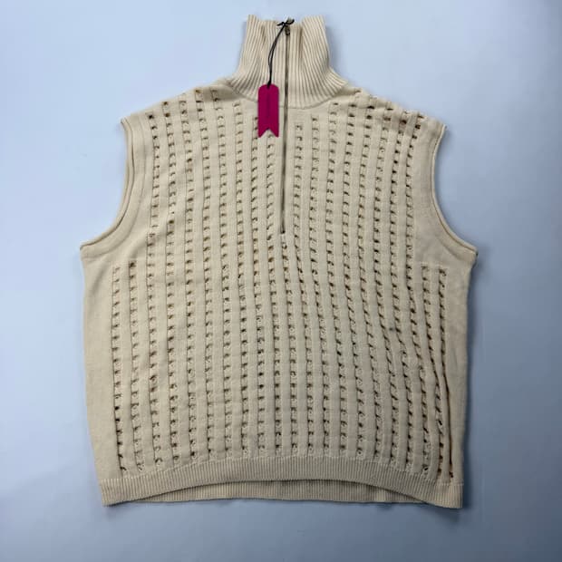 우마뭉 오가닉코튼 하프집업 니트 베스트