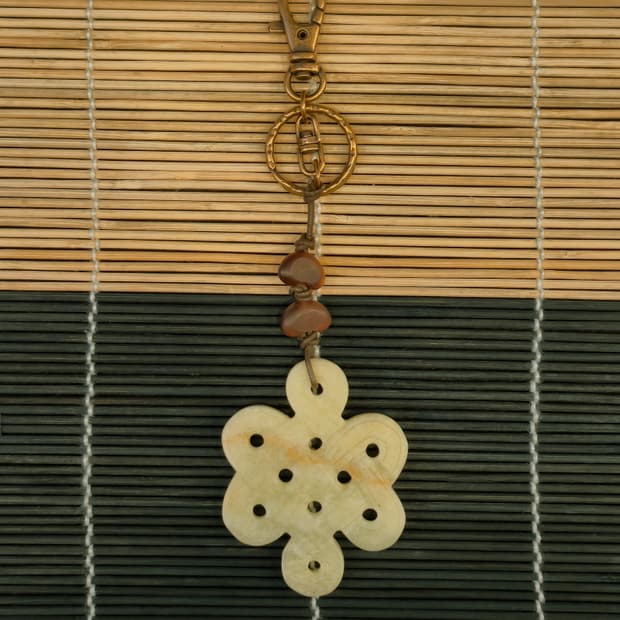 옥 매듭 소뿔 열쇠고리