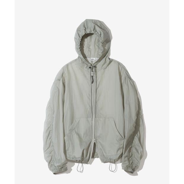 파르티멘토 Puckering Sheer Hood Zip-up Gray