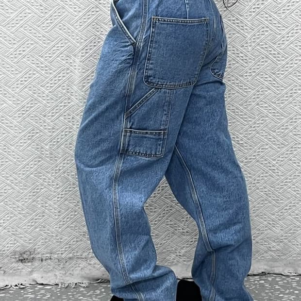 아웃스탠딩 캐주얼 아메카지 카펜터 와이드 데님팬츠 S C09634