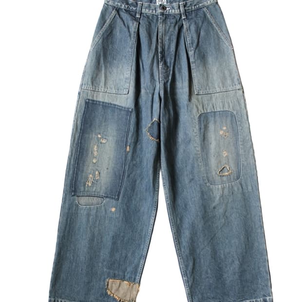 캐피탈 14온즈 데님 퍼티그 배기 팬츠 러쉬필드 리메이크 프로세싱