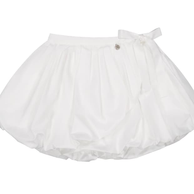 돈애스크마이플랜 벌룬 미니 랩 스커트_화이트