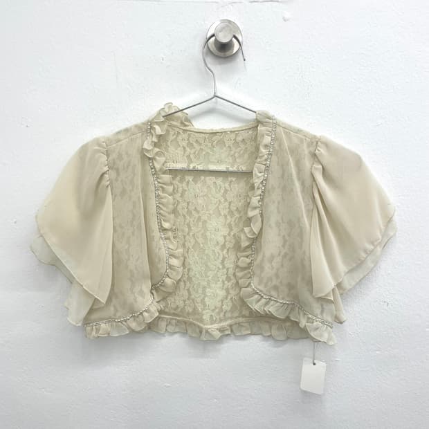 Cream lace frill bolero