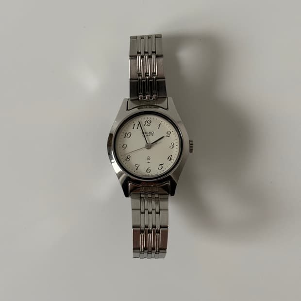 1980s Arabic Index Silver Ladies Quartz