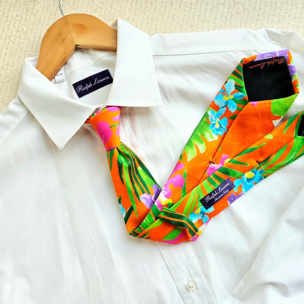 폴로 랄프로렌 퍼플라벨 트로피칼 넥타이